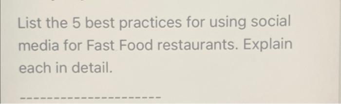 List the 5 best practices for using social media