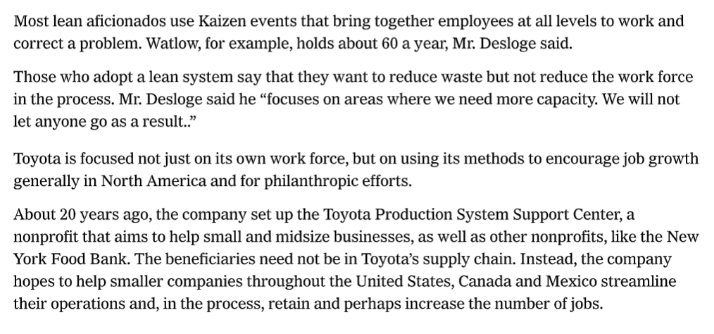 Discuss two lean characteristics as presented in