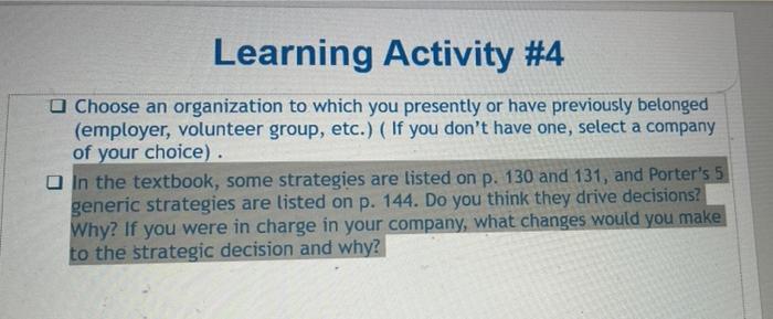 Page: 130, 131, 144 are below Learning Activity