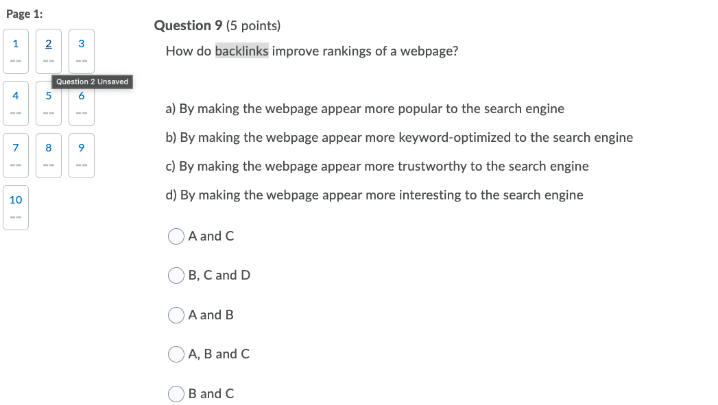 Page 1: Question 9 (5 points) 1 2 3 How do