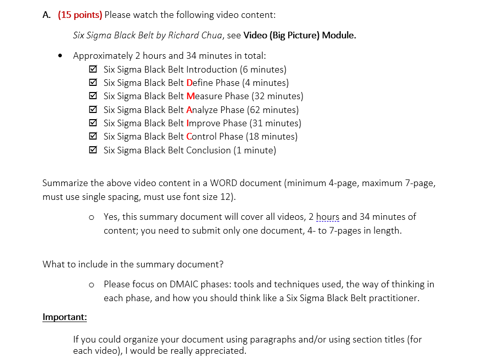 A. (15 points) Please watch the following video