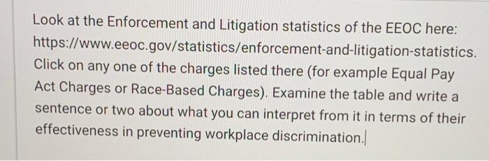 Look at the Enforcement and Litigation statistics