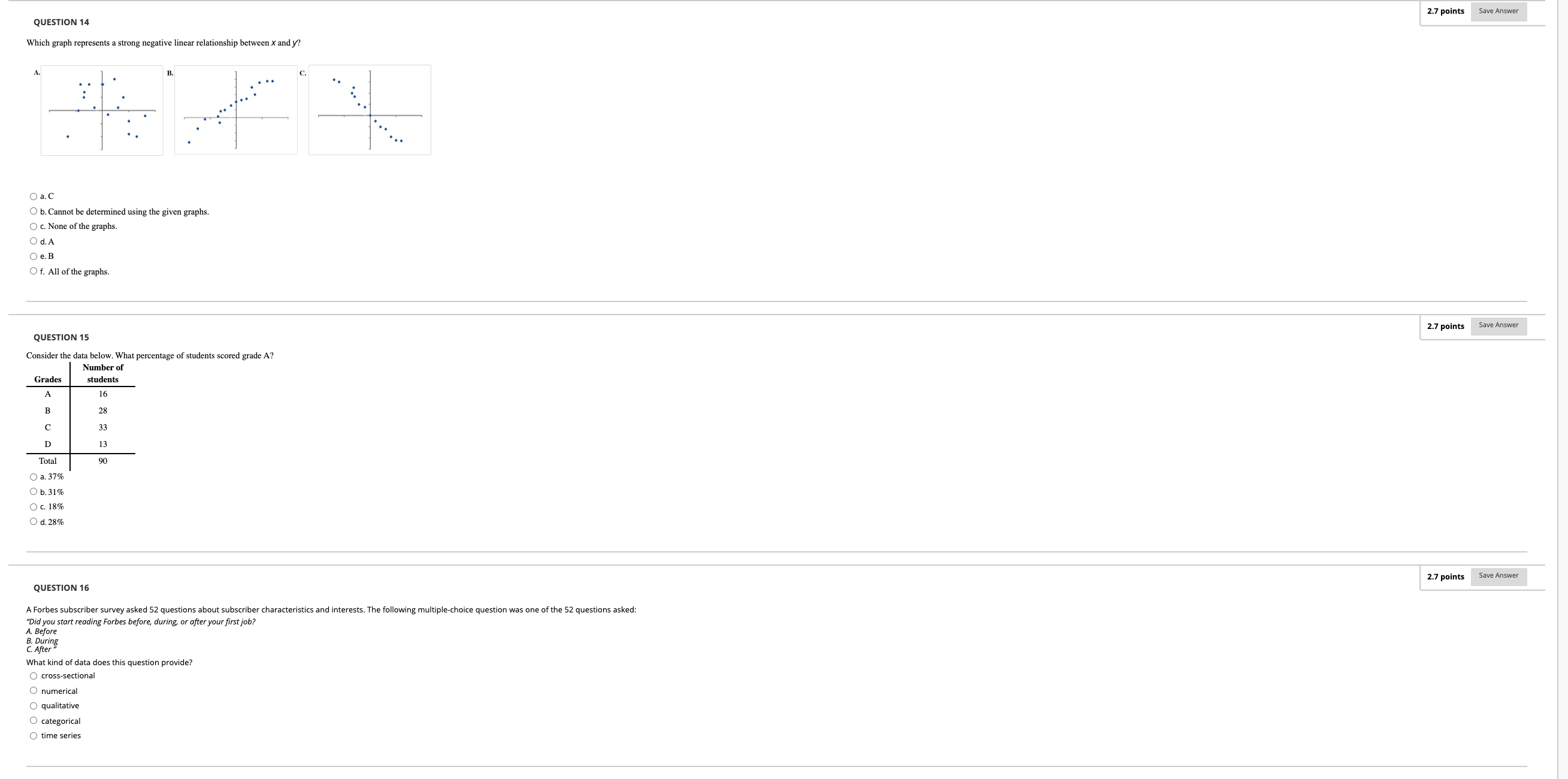 2.7 points Save Answer QUESTION 11 Identify the