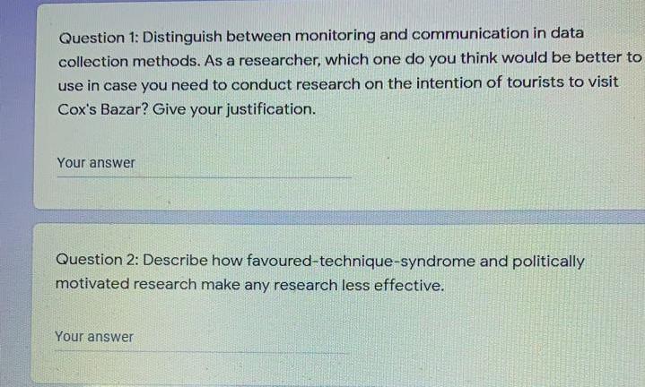 Question 1: Distinguish between monitoring and