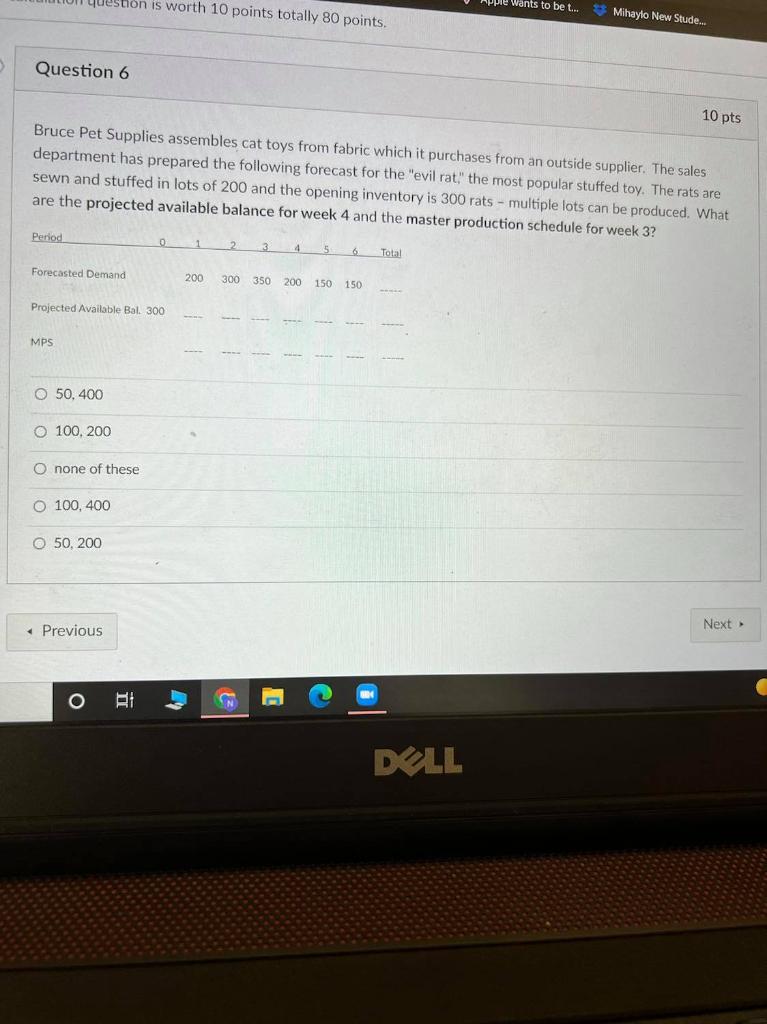 question is worth 10 points totally 80 points.