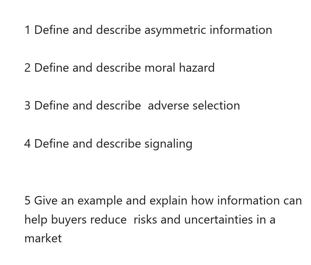 5 part question (DO NOT GOOGLE) I WANT A honest