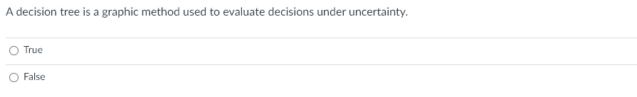 A decision tree is a graphic method used to