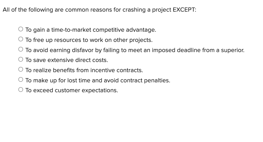 All of the following are common reasons for