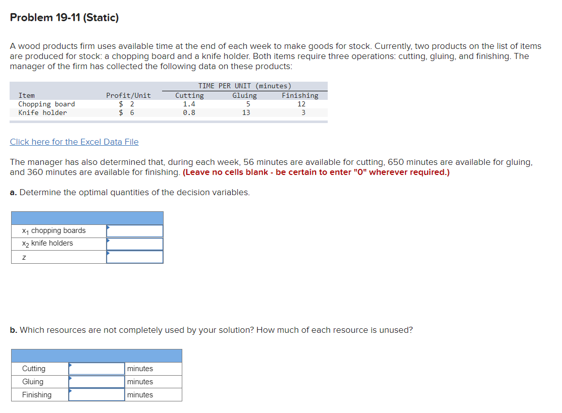 plz show all work in excel / answers w formulas