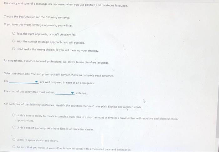 tia :) The clarity and tone of a message are