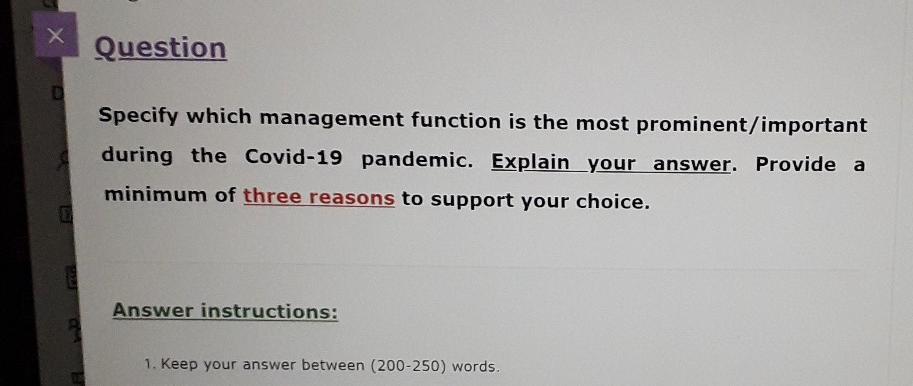 answer between (200_250)word. Question D Specify