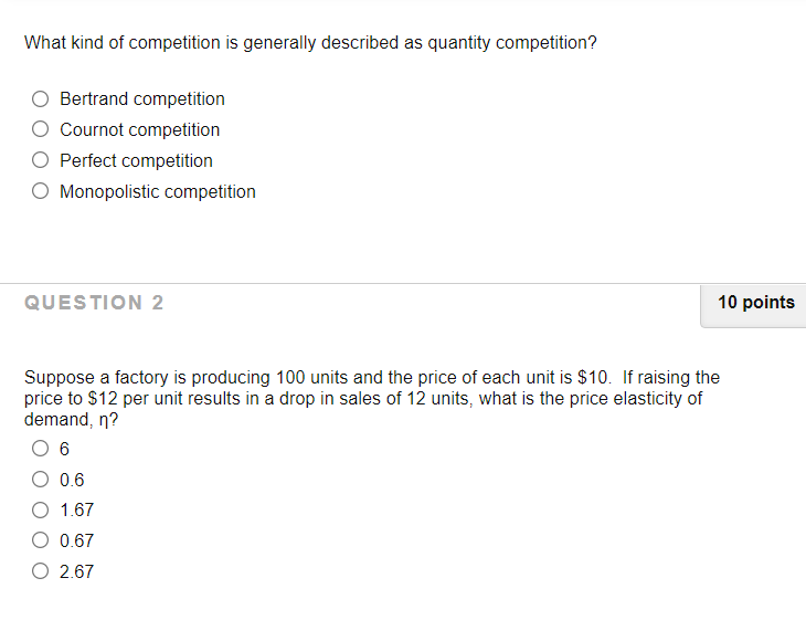 What kind of competition is generally described