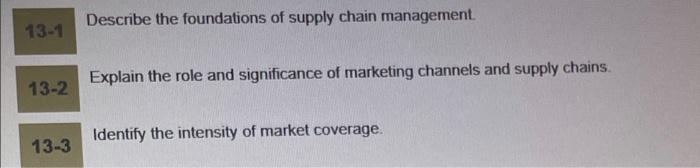 Describe the foundations of supply chain