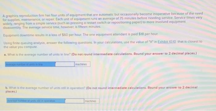 A graphics reptoduction firm has four units of