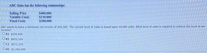 ABC Sales has the following relationships: BCC
