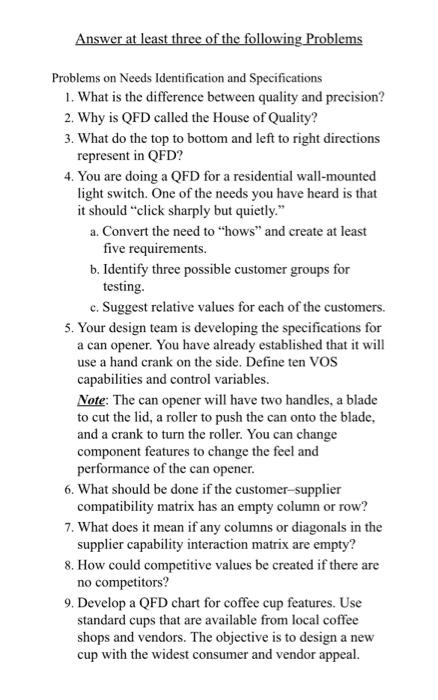 i just need help with any 3 please. Answer at