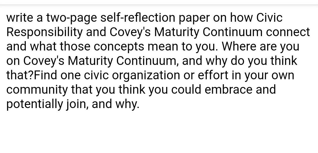 write a two-page self-reflection paper on how