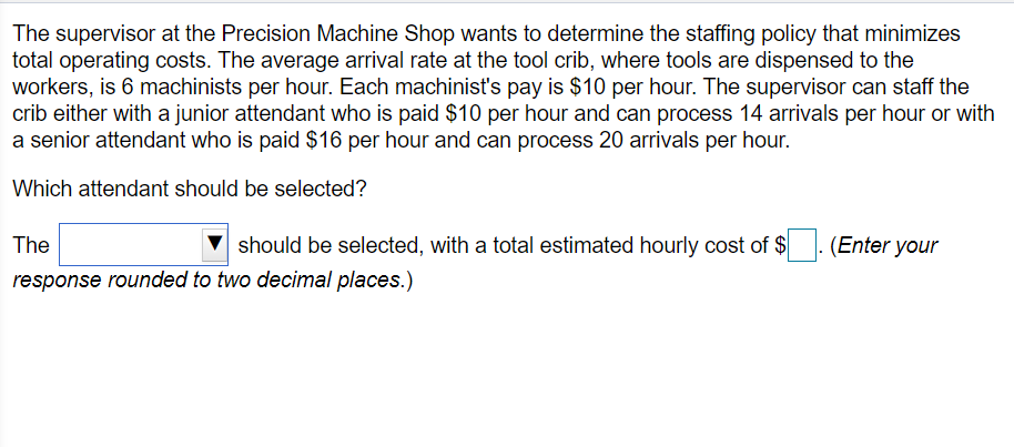 The supervisor at the Precision Machine Shop