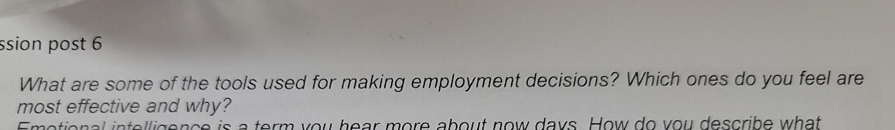 ssion post 6 What are some of the tools used for