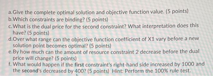 i just need question d, e, and f a. Give the