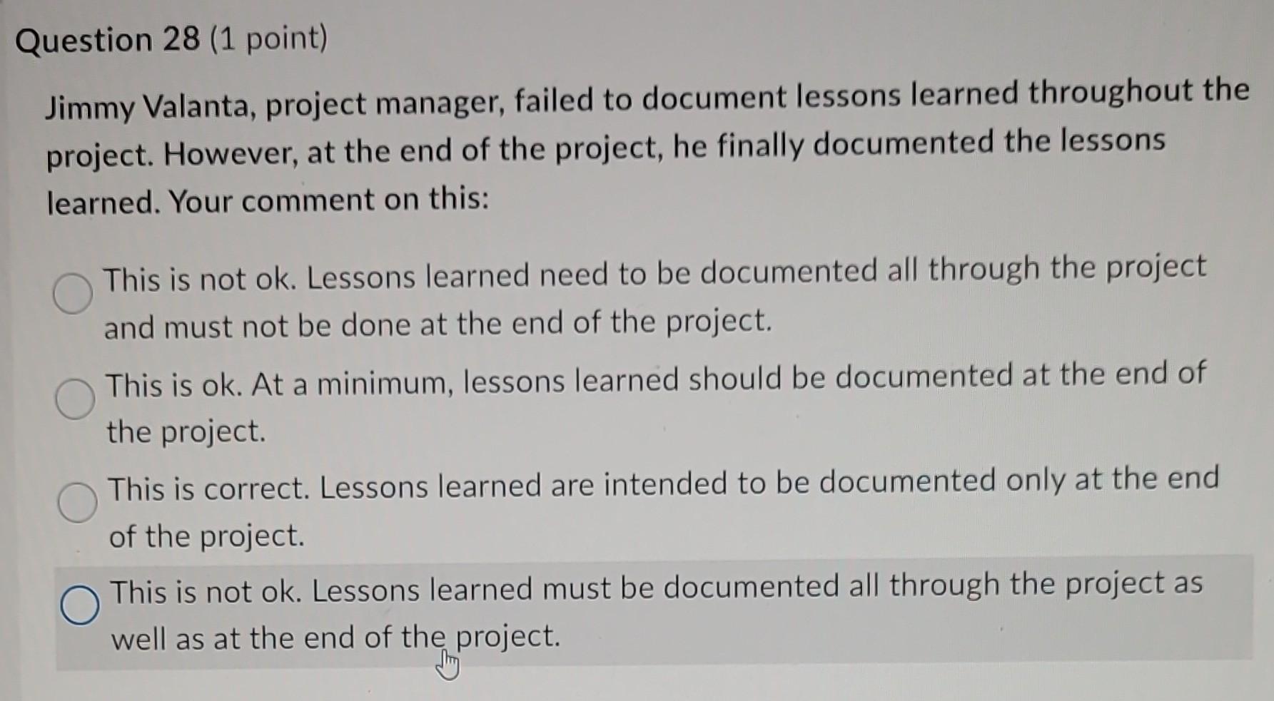 Jimmy Valanta, project manager, failed to