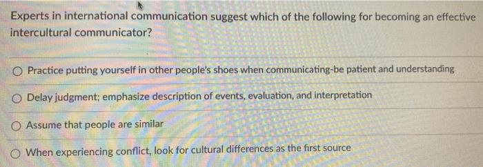 29 Experts in international communication suggest