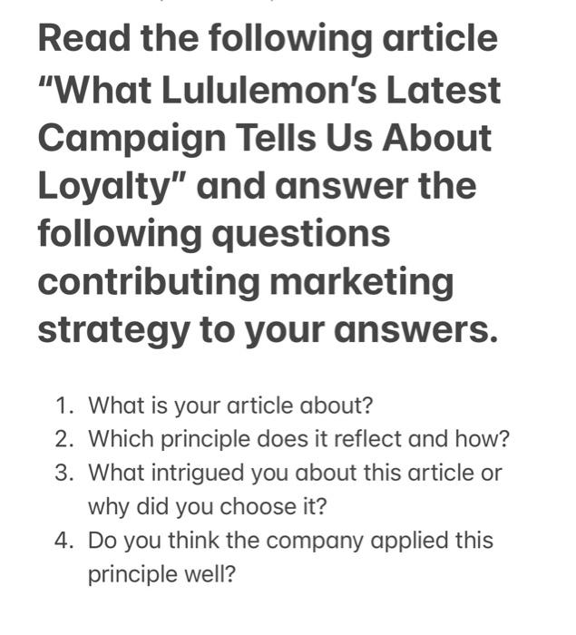 Read the following article 