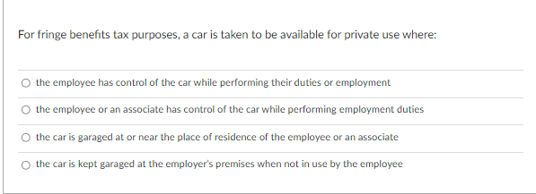 To be a fringe benefit, there must be a relevant