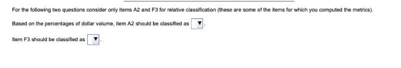 Boreki Enterprise has the following 10 items in