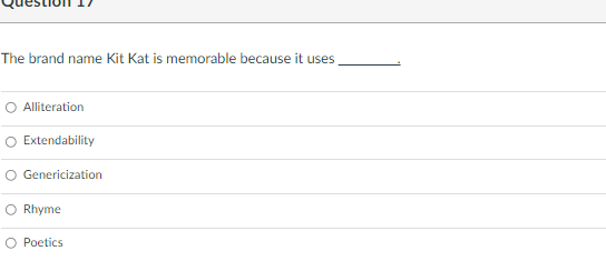 The brand name Kit Kat is memorable because it