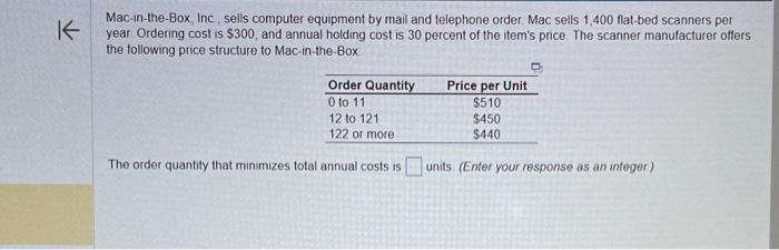 Mac-in-the-Box, Inc, sells computer equipment by