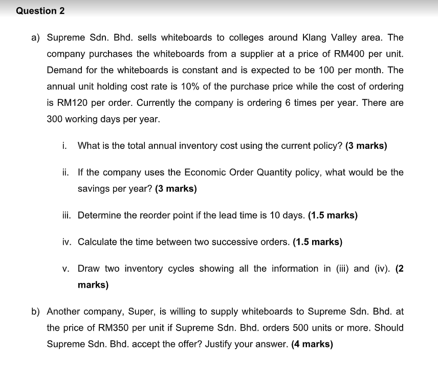 PLEASE ANSWER ALL THE QUESTIONS Question 2 a)