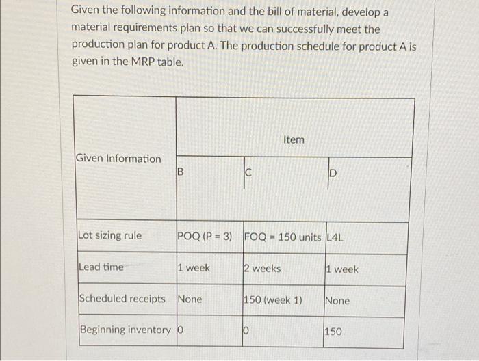 Q11 options for Q12 Given the following