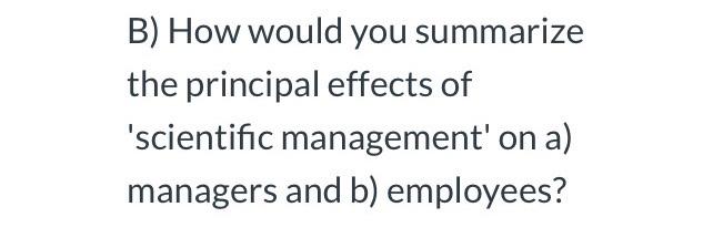B) How would you summarize the principal effects