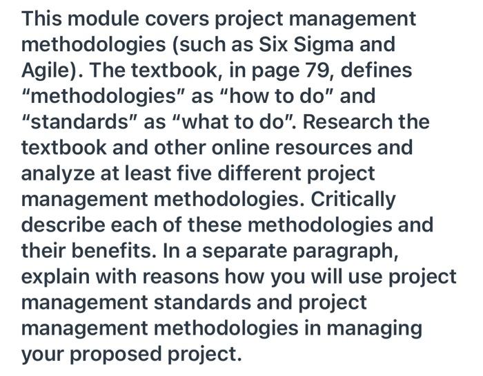 This module covers project management