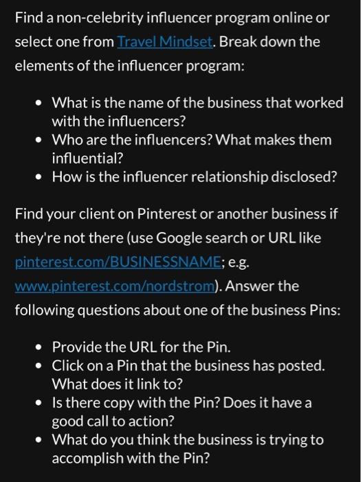 Find a non-celebrity influencer program online or