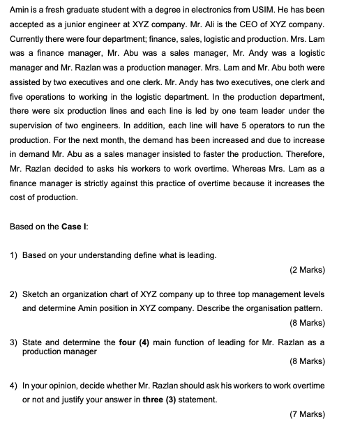 Amin is a fresh graduate student with a degree in