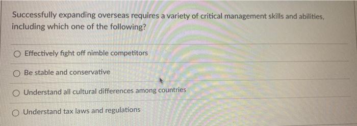 5 Successfully expanding overseas requires a