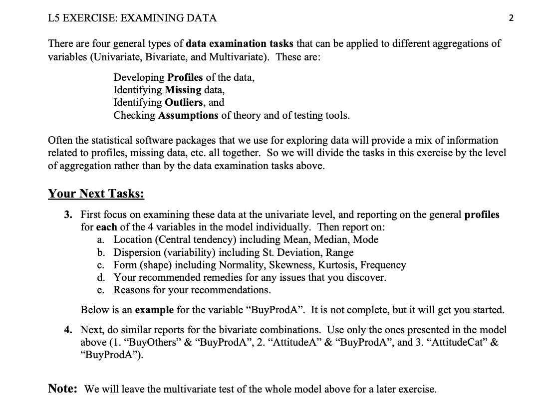 LS EXERCISE: EXAMINING DATA 1 Exercise 5: