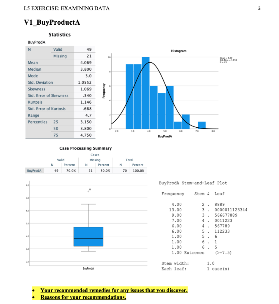 LS EXERCISE: EXAMINING DATA 1 Exercise 5: