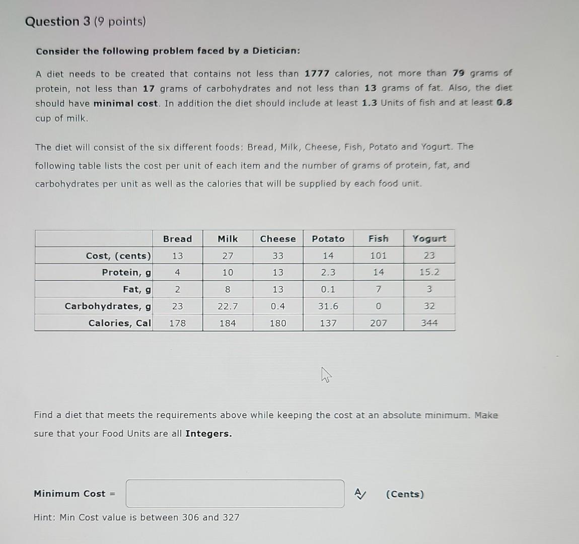 Consider the following problem faced by a