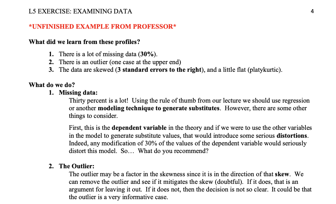 LS EXERCISE: EXAMINING DATA 1 Exercise 5: