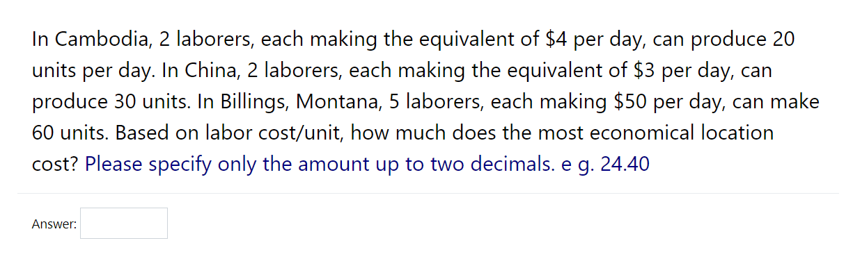 ABC Distribution has two plants (1, and 2) from