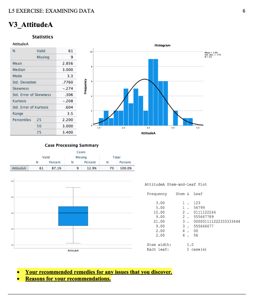 LS EXERCISE: EXAMINING DATA 1 Exercise 5: