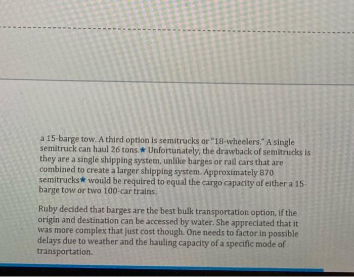 . Whipple Logistics Company's Transportation