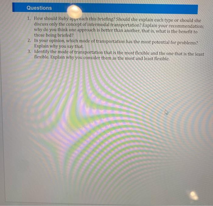 . Whipple Logistics Company's Transportation