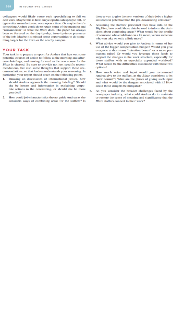 can u solve all questions? Integrative Cases SE 1