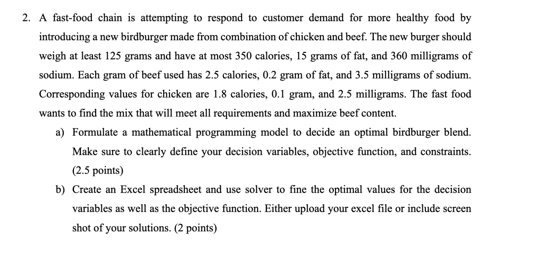 Please do Part B 2. A fast-food chain is