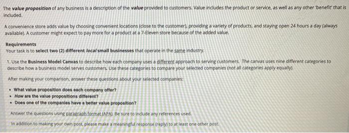 The value proposition of any business is a