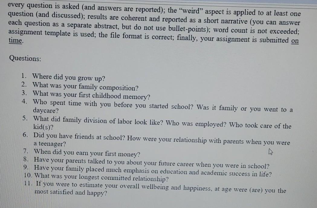 every question is asked (and answers are